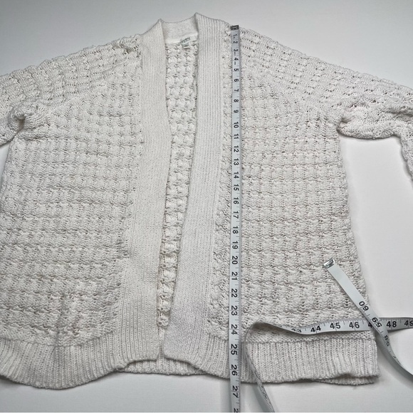 Haven Well Within Open Stitch Cardigan Sweater White Knit Beachy Boho Office - Picture 9 of 12